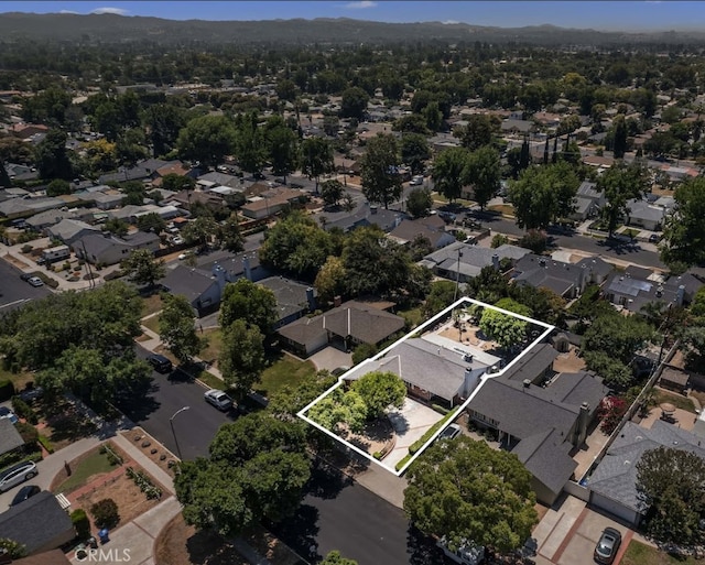 7021 Shoshone Ave, Lake Balboa, CA 91406 - aerial perspective of suburban area featuring property boundaries highlighted