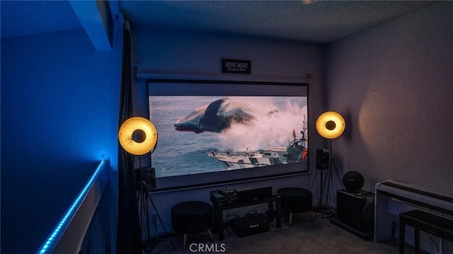 5310 Zelzah Ave Unit 312, Encino, CA 91316 - carpeted cinema room with a textured ceiling and a textured wall