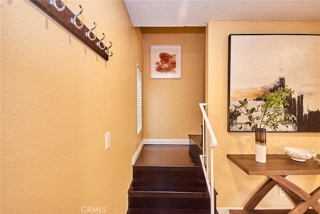 1116 Cleghorn Dr Unit B, Diamond Bar, CA 91765 - staircase with wood finished floors and a textured ceiling
