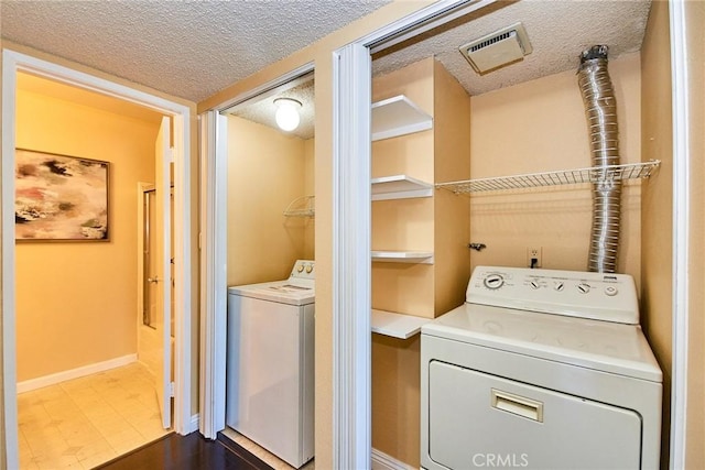 1116 Cleghorn Dr Unit B, Diamond Bar, CA 91765 - laundry room featuring washer and dryer and a textured ceiling