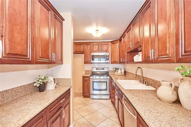 1116 Cleghorn Dr Unit B, Diamond Bar, CA 91765 - kitchen featuring stainless steel appliances, backsplash, light stone counters, and light tile patterned floors