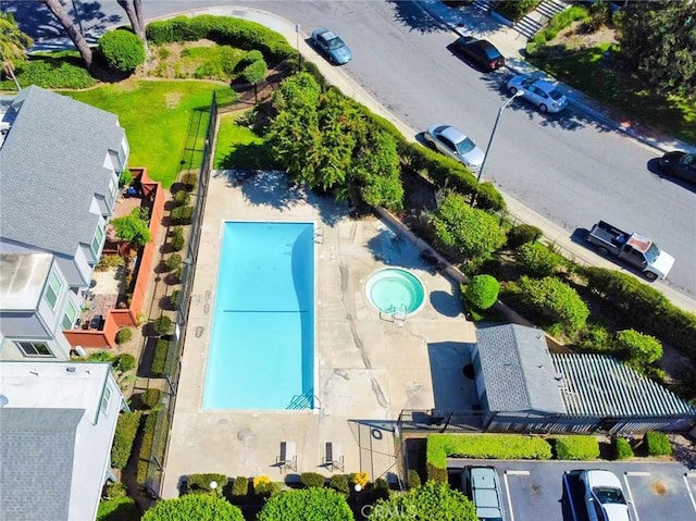 1116 Cleghorn Dr Unit B, Diamond Bar, CA 91765 - drone / aerial view of a pool area
