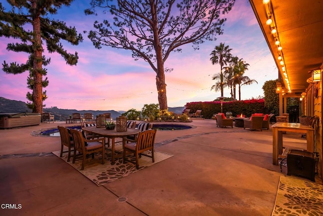 3626 Saint Elizabeth Rd, Glendale, CA 91206 - view of patio / terrace with a hot tub, an outdoor pool, and an outdoor living space