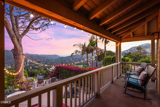 3626 Saint Elizabeth Rd, Glendale, CA 91206 - balcony at dusk with a mountain view