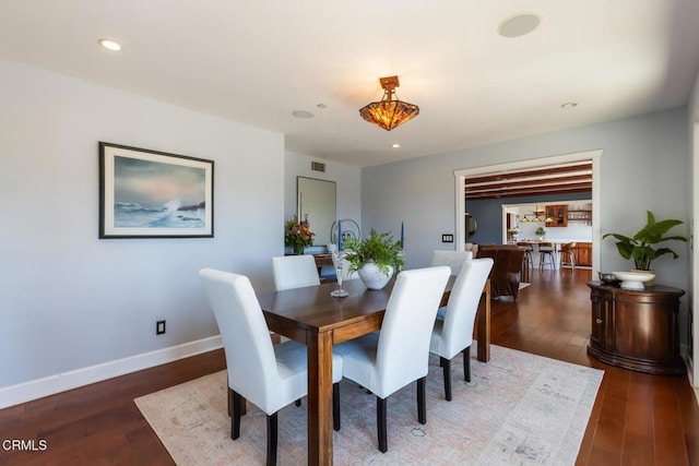 3626 Saint Elizabeth Rd, Glendale, CA 91206 - dining room featuring wood finished floors and recessed lighting