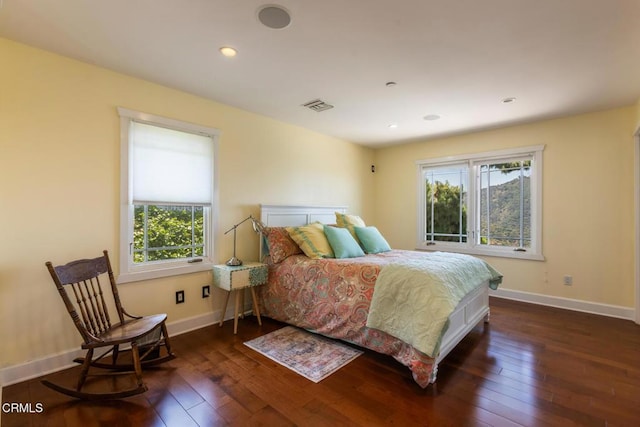 3626 Saint Elizabeth Rd, Glendale, CA 91206 - bedroom featuring multiple windows, dark wood finished floors, and recessed lighting