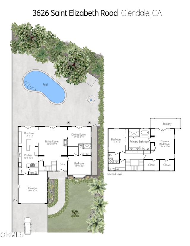 3626 Saint Elizabeth Rd, Glendale, CA 91206 - view of home floor plan