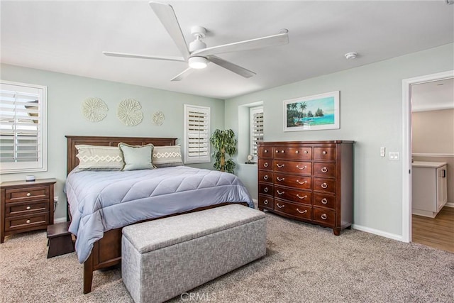 849 Half Moon Ave, Redlands, CA 92374 - bedroom featuring light colored carpet and ceiling fan