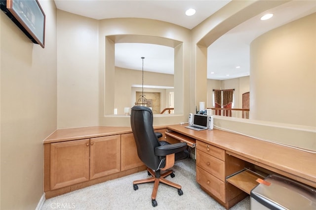 2 Shadow, Irvine, CA 92620 - home office featuring arched walkways, built in study area, and recessed lighting