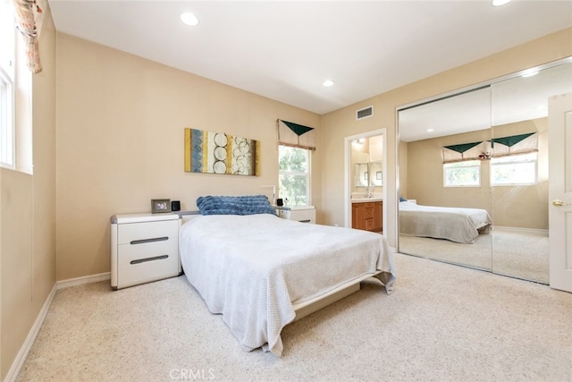 2 Shadow, Irvine, CA 92620 - bedroom with carpet flooring, recessed lighting, ensuite bath, and a closet