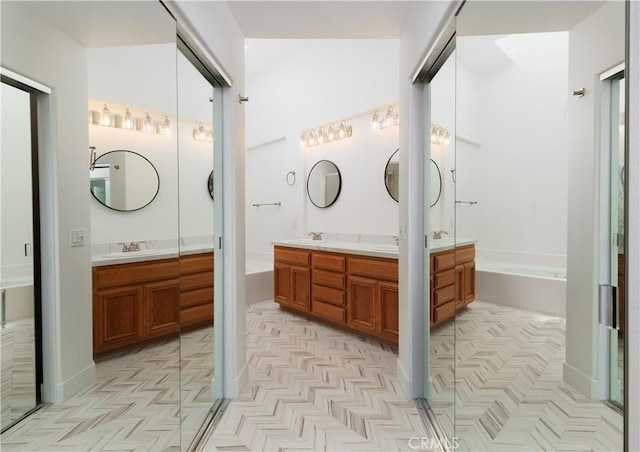 3 Longbourn Aisle, Irvine, CA 92603 - full bathroom featuring a garden tub and vanity