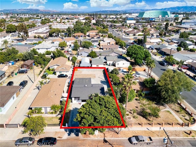 3310 Mangum St, Baldwin Park, CA 91706 - aerial perspective of suburban area with property boundaries highlighted