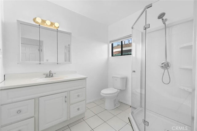3310 Mangum St, Baldwin Park, CA 91706 - bathroom featuring vanity, a shower stall, and tile patterned floors