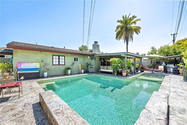 5837 Los Arcos Way, Buena Park, CA 90620 - outdoor pool with a patio area and grilling area