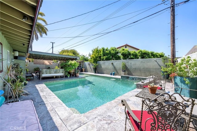 5837 Los Arcos Way, Buena Park, CA 90620 - view of swimming pool featuring a patio and a fenced backyard
