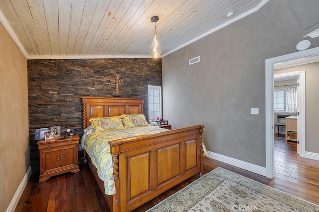 5837 Los Arcos Way, Buena Park, CA 90620 - bedroom featuring crown molding, dark wood-style floors, and wood ceiling