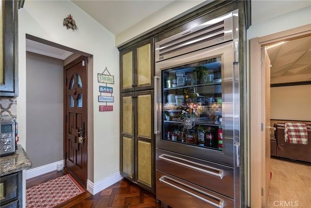5837 Los Arcos Way, Buena Park, CA 90620 - bar area with stainless steel built in fridge and baseboards