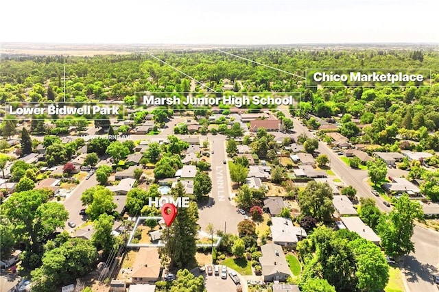 886 Lynn Ln, Chico, CA 95926 - aerial perspective of suburban area with a forest
