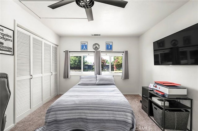 886 Lynn Ln, Chico, CA 95926 - carpeted bedroom featuring a closet and ceiling fan