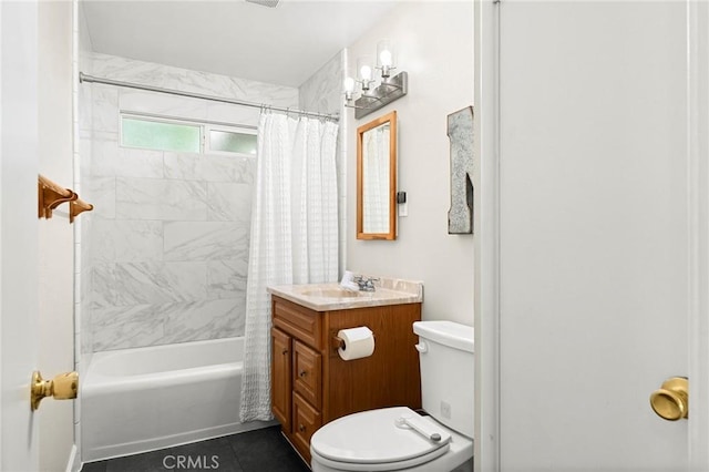 886 Lynn Ln, Chico, CA 95926 - full bath with vanity, tile patterned flooring, and shower / tub combo with curtain