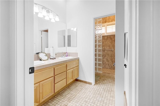 44397 Mesquite Dr, Indian Wells, CA 92210 - bathroom featuring double vanity and tile patterned flooring
