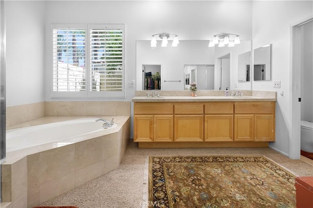 44397 Mesquite Dr, Indian Wells, CA 92210 - full bathroom with double vanity and a garden tub