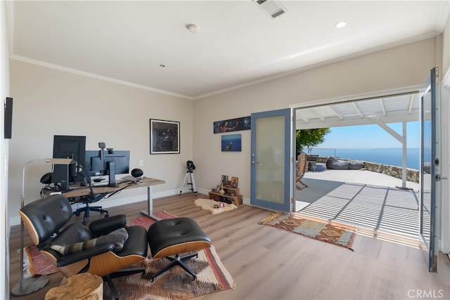3666 Greve Dr, Rancho Palos Verdes, CA 90275 - office with wood finished floors and ornamental molding