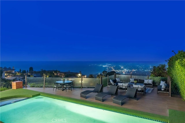 952 Via Del Monte, Palos Verdes Estates, CA 90274 - view of pool featuring outdoor dining space, outdoor lounge area, and a deck