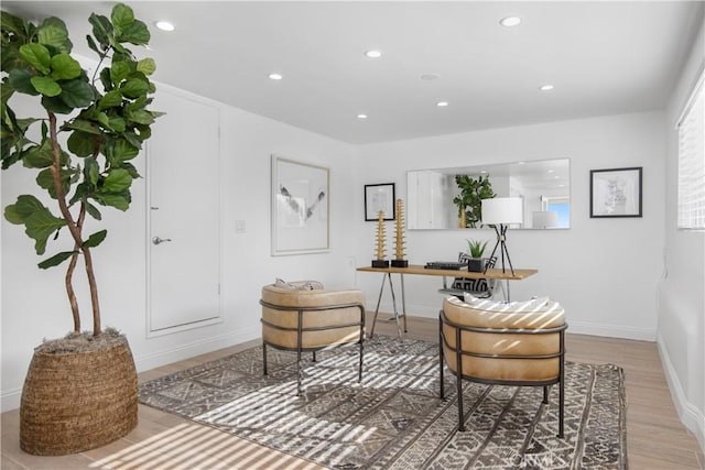 952 Via Del Monte, Palos Verdes Estates, CA 90274 - sitting room with wood finished floors, recessed lighting, and an office area