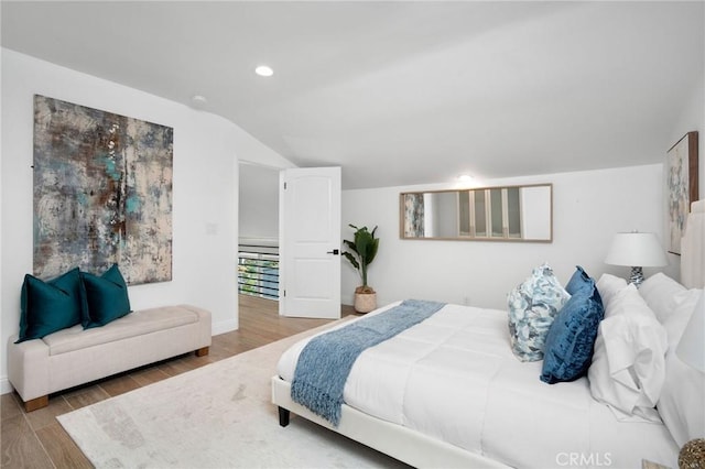 952 Via Del Monte, Palos Verdes Estates, CA 90274 - bedroom featuring lofted ceiling, wood finished floors, and recessed lighting
