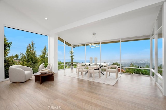 952 Via Del Monte, Palos Verdes Estates, CA 90274 - sunroom / solarium featuring vaulted ceiling and a chandelier