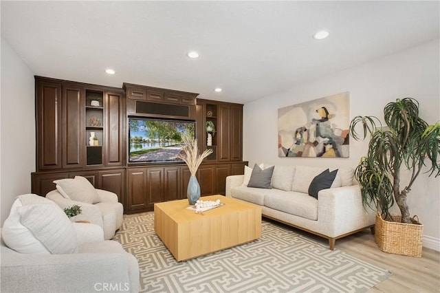 9552 Castine Dr, Huntington Beach, CA 92646 - living room featuring recessed lighting and light wood-style flooring