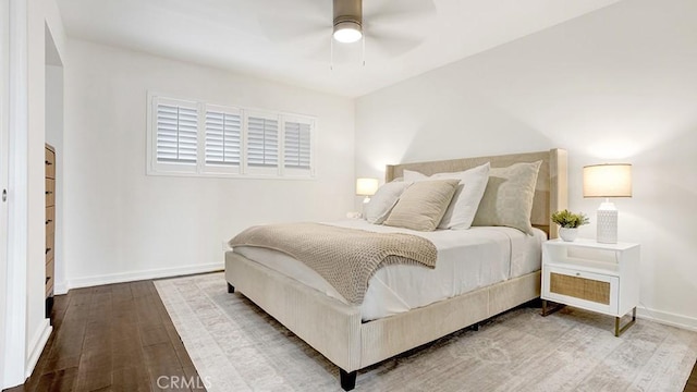 1202 N Pacific St Unit 203A, Oceanside, CA 92054 - bedroom with hardwood / wood-style flooring and ceiling fan