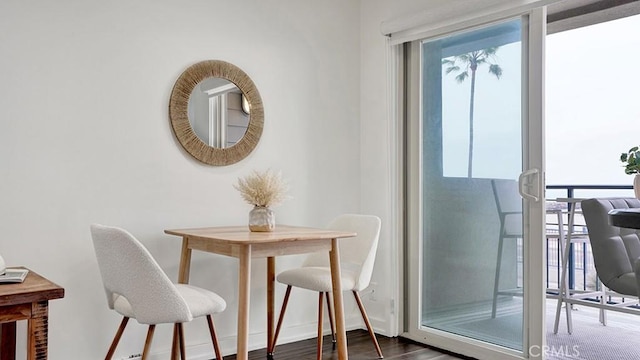 1202 N Pacific St Unit 203A, Oceanside, CA 92054 - dining space featuring dark wood finished floors