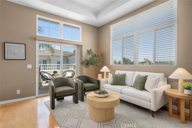 18051 Joyful Ln Unit 201, Huntington Beach, CA 92648 - living room featuring light wood-type flooring and baseboards