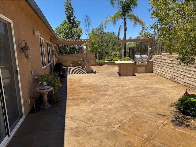 22045 Milestone St, Saugus, CA 91390 - view of patio featuring exterior kitchen