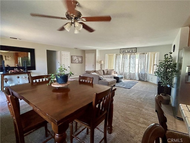 42445 Deep Forest Dr, Coarsegold, CA 93614 - dining area featuring carpet floors and ceiling fan