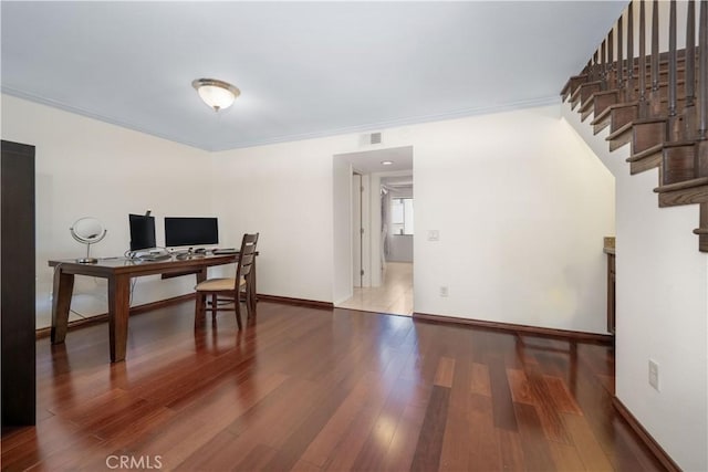 18100 Burbank Blvd Unit 11, Tarzana, CA 91356 - home office featuring wood finished floors and baseboards