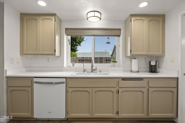 3051 Ketch Pl, Oxnard, CA 93035 - kitchen featuring dishwasher, light countertops, recessed lighting, and light brown cabinetry