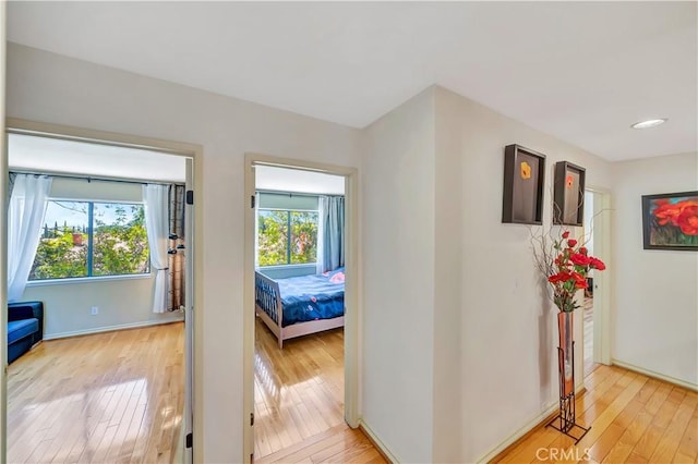 11830 Killimore Ave, Porter Ranch, CA 91326 - corridor with healthy amount of natural light, light wood-style flooring, and recessed lighting