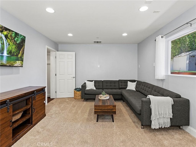 3828 2nd Ave, La Crescenta, CA 91214 - living room featuring carpet flooring and recessed lighting