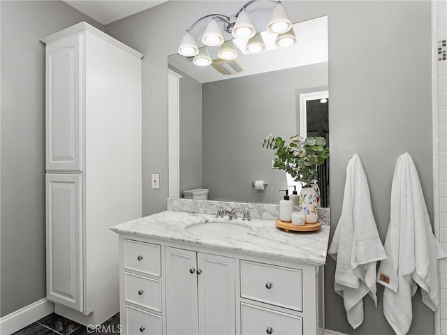 3828 2nd Ave, La Crescenta, CA 91214 - bathroom featuring vanity and a chandelier