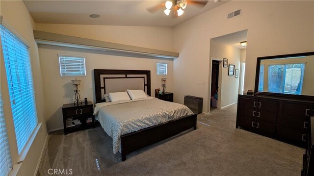 3242 Ashbury Ave, Madera, CA 93637 - carpeted bedroom featuring vaulted ceiling and a ceiling fan