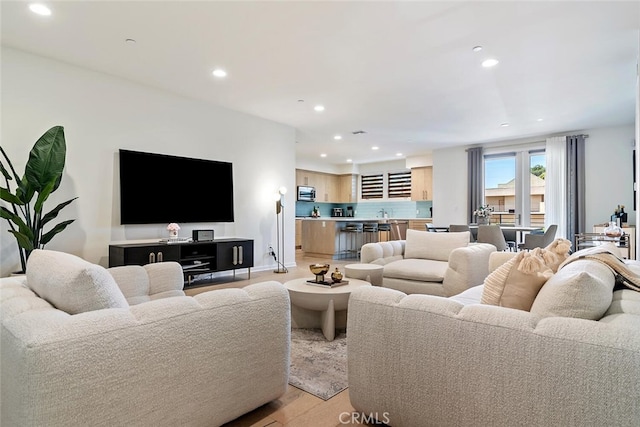 4240 Laurel Canyon Blvd Unit 307, Studio City, CA 91604 - living area featuring light wood-style flooring and recessed lighting