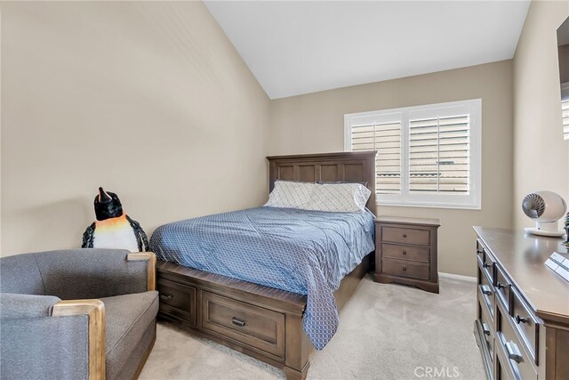 13982 Claremont Ln, Rancho Cucamonga, CA 91739 - bedroom featuring light colored carpet and vaulted ceiling