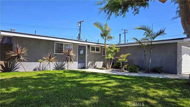 2108 Raleigh Ave, Costa Mesa, CA 92627 - ranch-style house with stucco siding, a front yard, and a garage