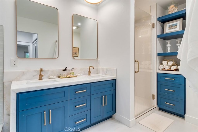 2501 S El Camino Real Unit 310, San Clemente, CA 92672 - bathroom with a stall shower and double vanity