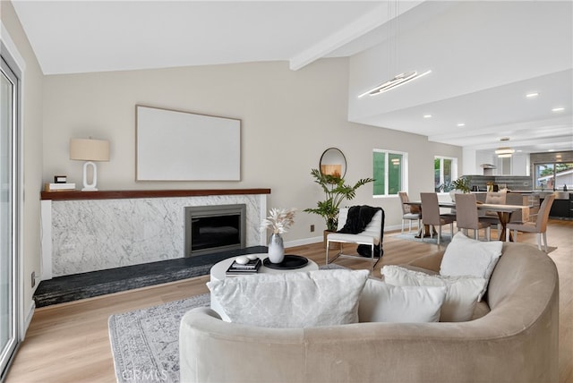 913 Lindencliff St, Torrance, CA 90502 - living room with wood finished floors, a high end fireplace, and recessed lighting