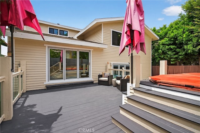 913 Lindencliff St, Torrance, CA 90502 - wooden deck with a covered hot tub