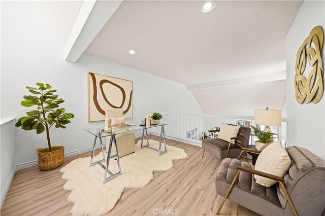 45 Briarglen Unit 64, Irvine, CA 92614 - office featuring wood finished floors, a textured ceiling, recessed lighting, and beam ceiling